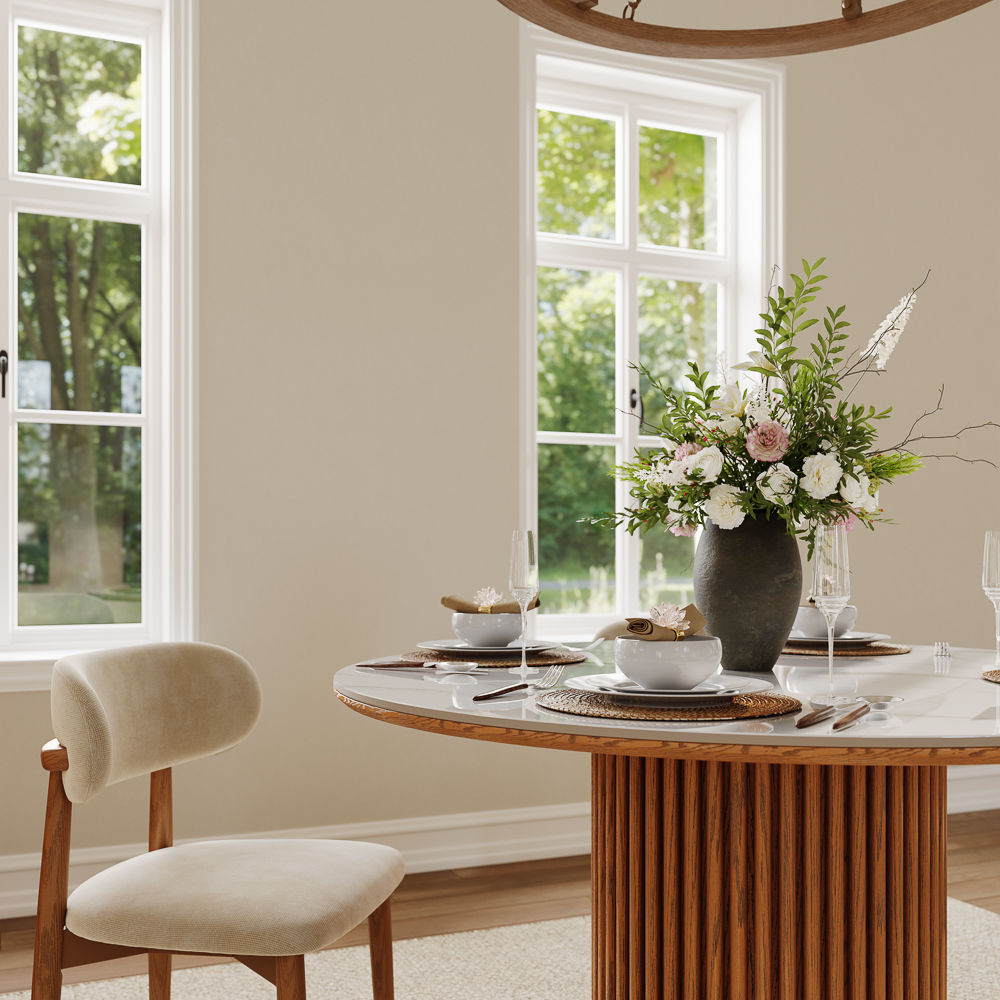 Mid Century Modern White Sintered Stone Dining Tables