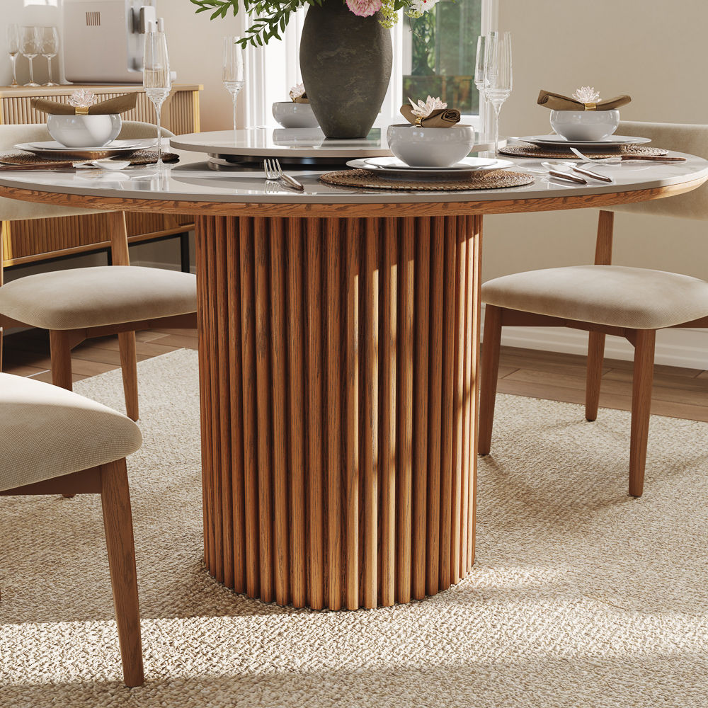Solid Wood White Sintered Stone Dining Tables