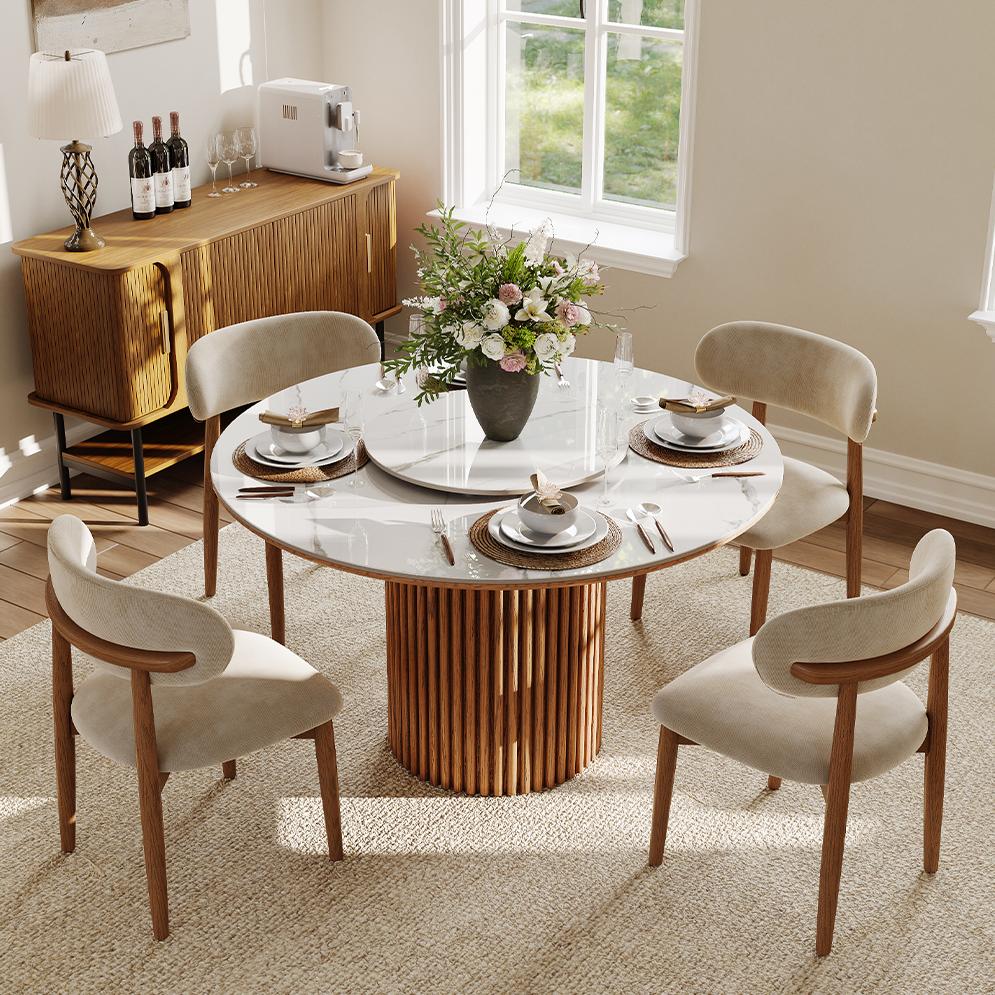 Glossy Sintered Stone White Sintered Stone Dining Tables