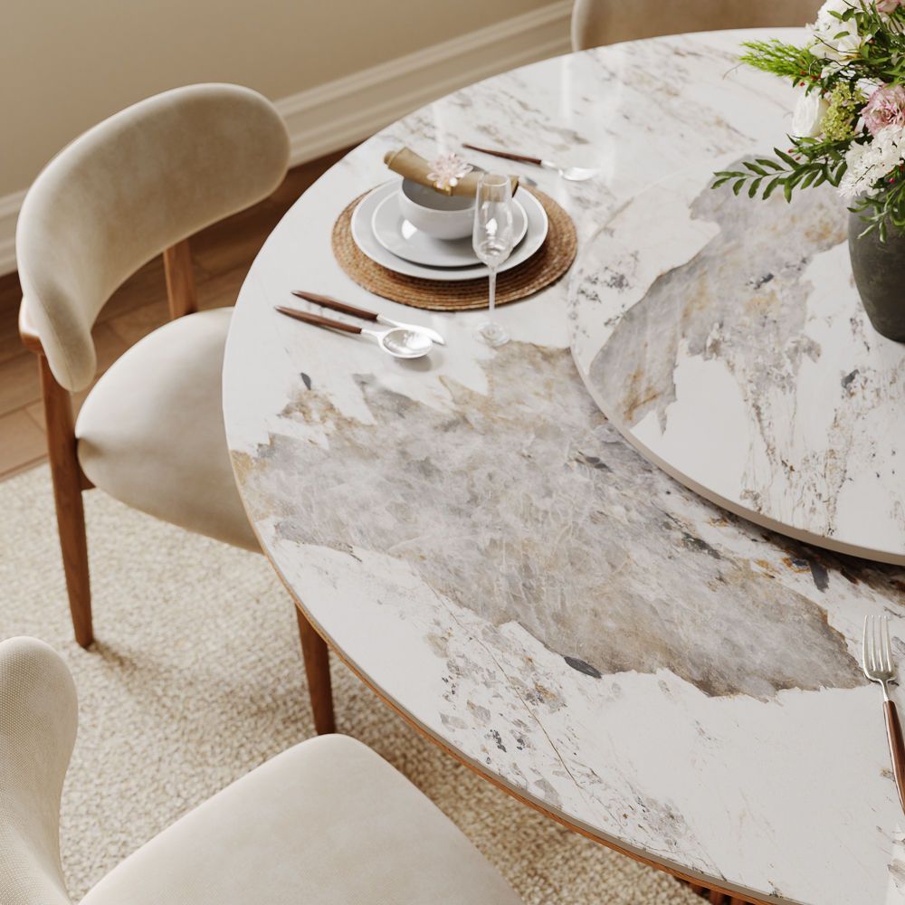 with Lazy Susan Pandora Sintered Stone Dining Tables