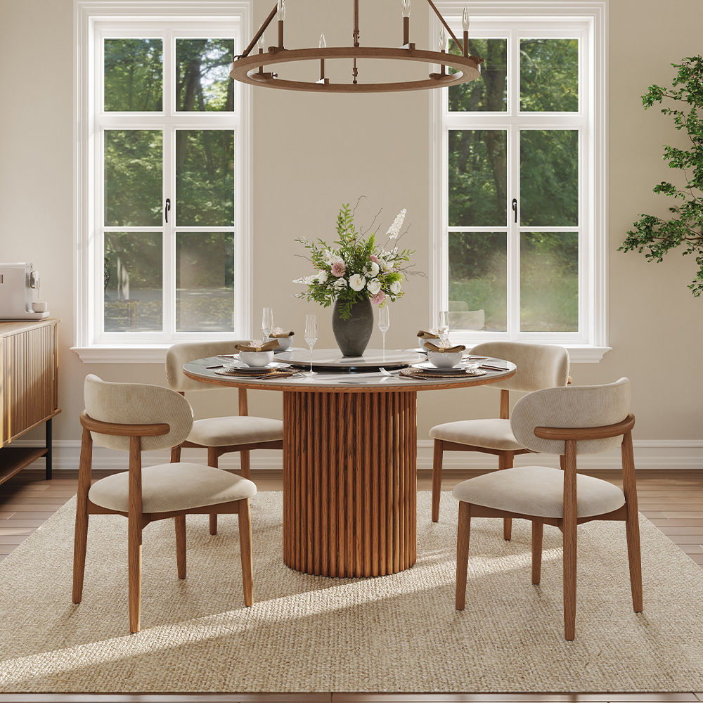 Wood Pandora Sintered Stone Dining Tables
