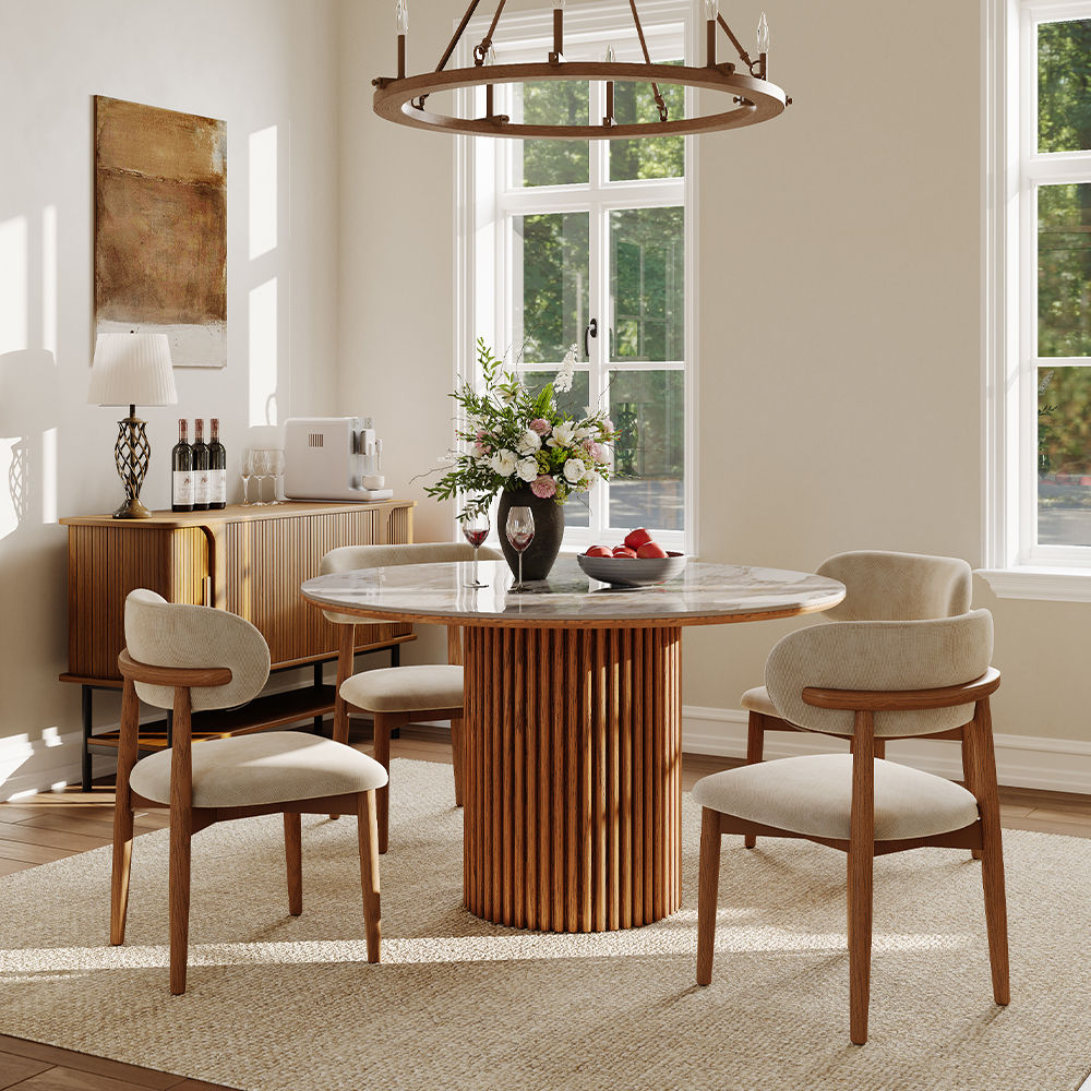 Wood Pandora Sintered Stone Dining Tables