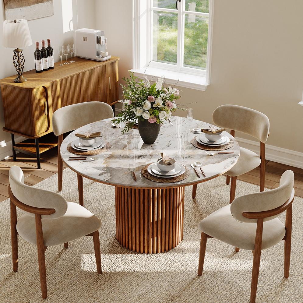 Walnut Color Pandora Sintered Stone Dining Tables