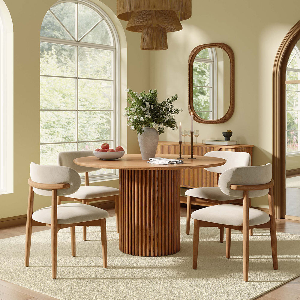 Mid Century Modern Walnut Color Plywood Dining Tables