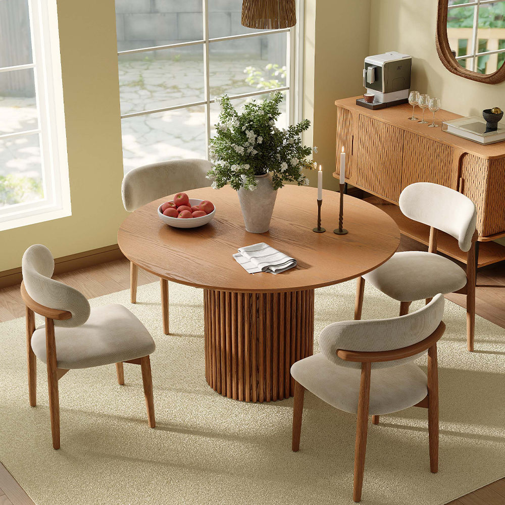 with Sintered Stone Top Walnut Color Plywood Dining Tables