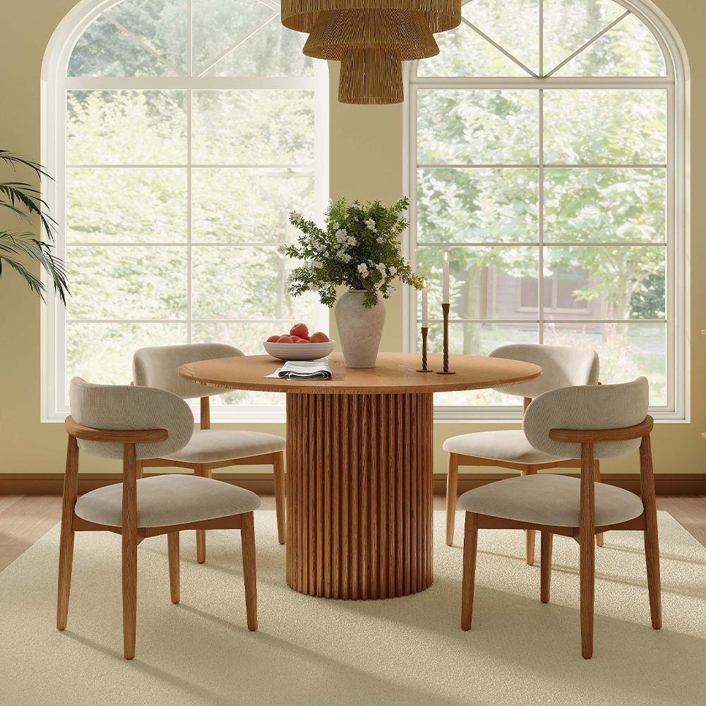 without Lazy Susan Walnut Color Plywood Dining Tables