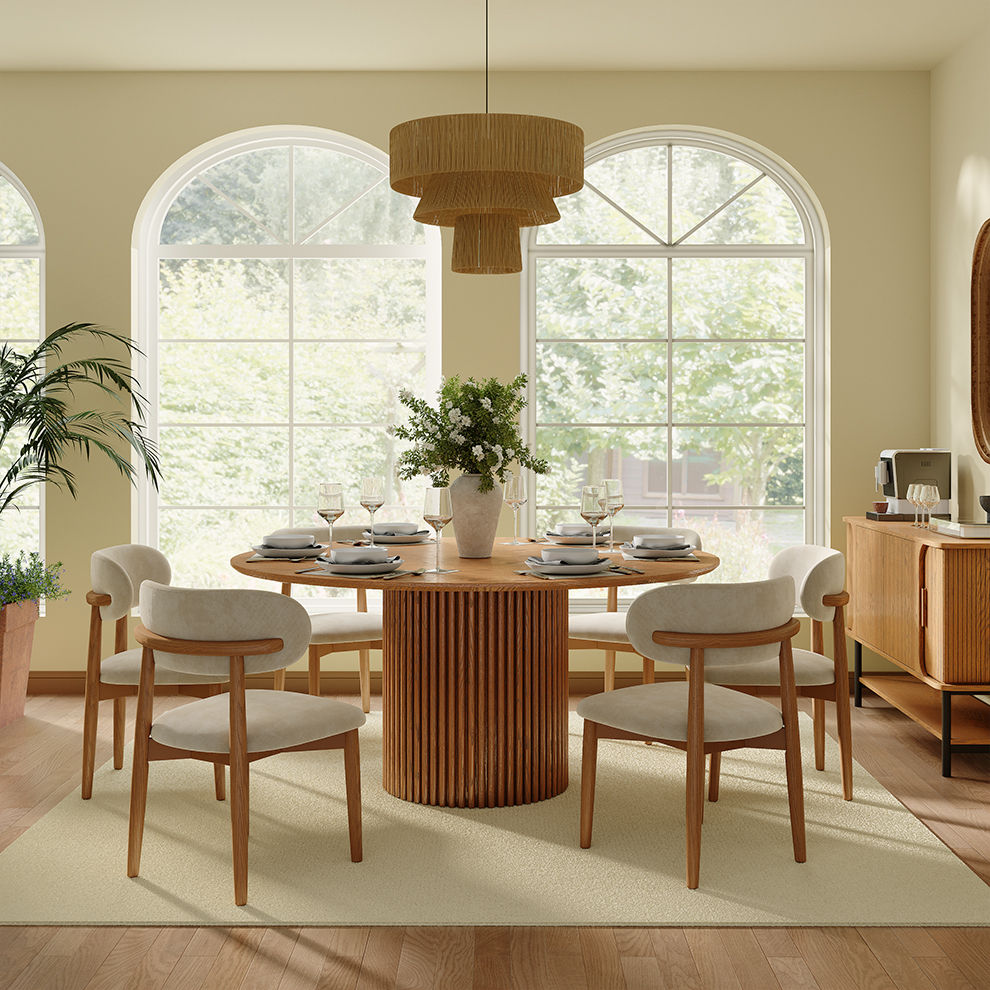with Lazy Susan Walnut Color Plywood Dining Tables