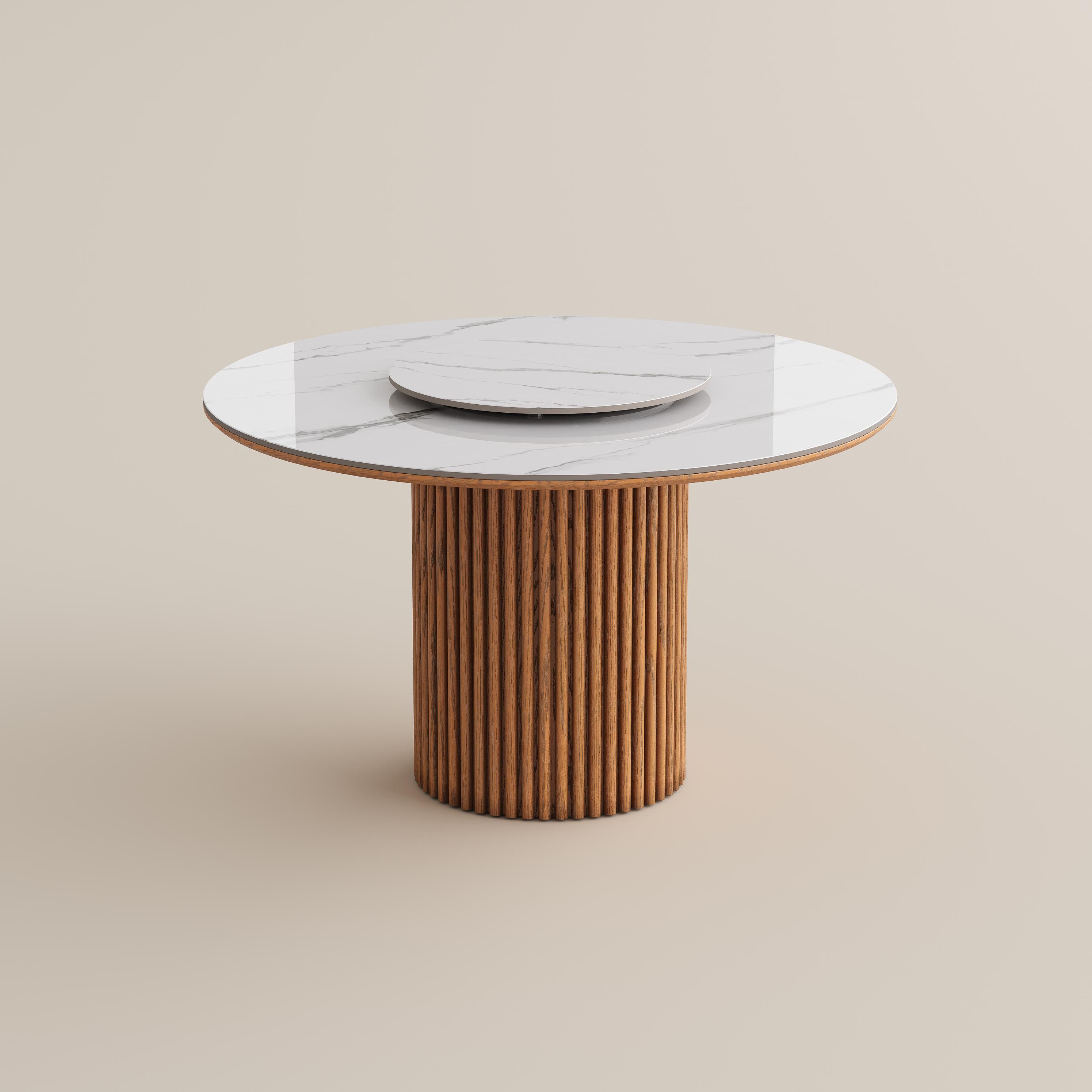 Mid Century Modern White Sintered Stone Dining Tables