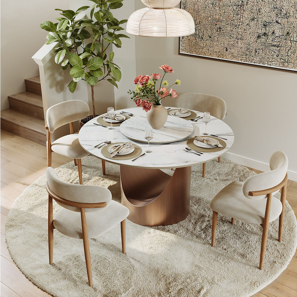 Glossy Sintered Stone White Glossy Sintered Stone Dining Tables