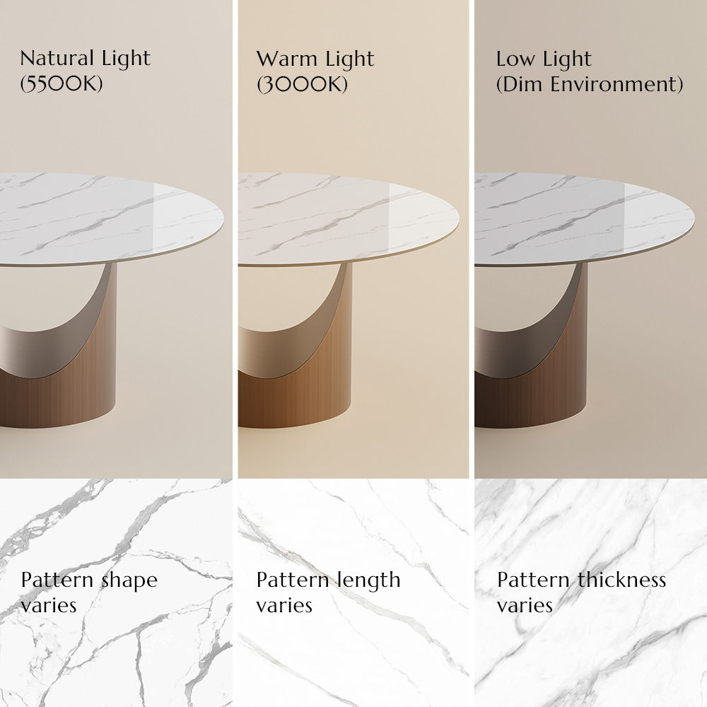 Modern White Glossy Sintered Stone Dining Tables