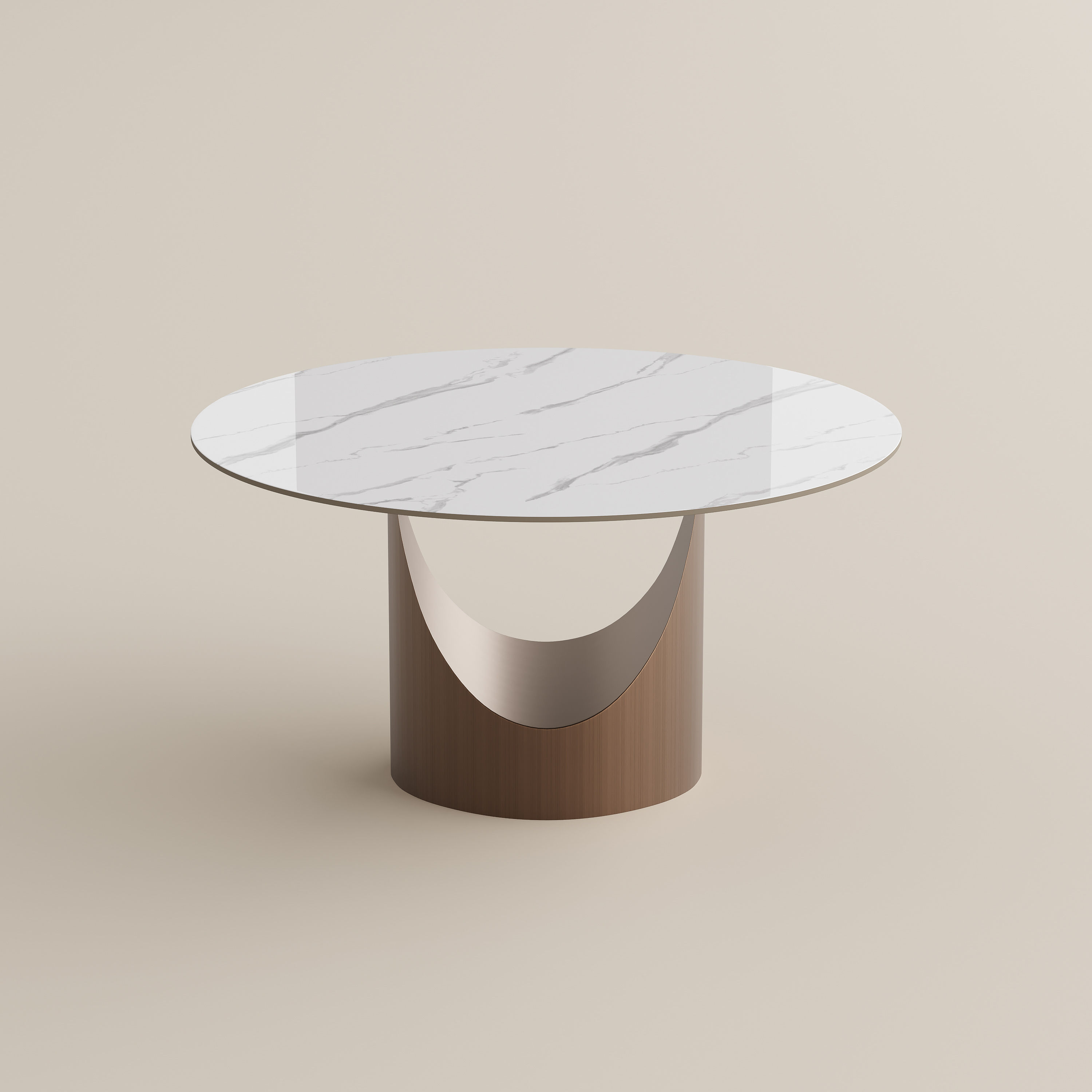 Partial Assembly Required White Glossy Sintered Stone Dining Tables