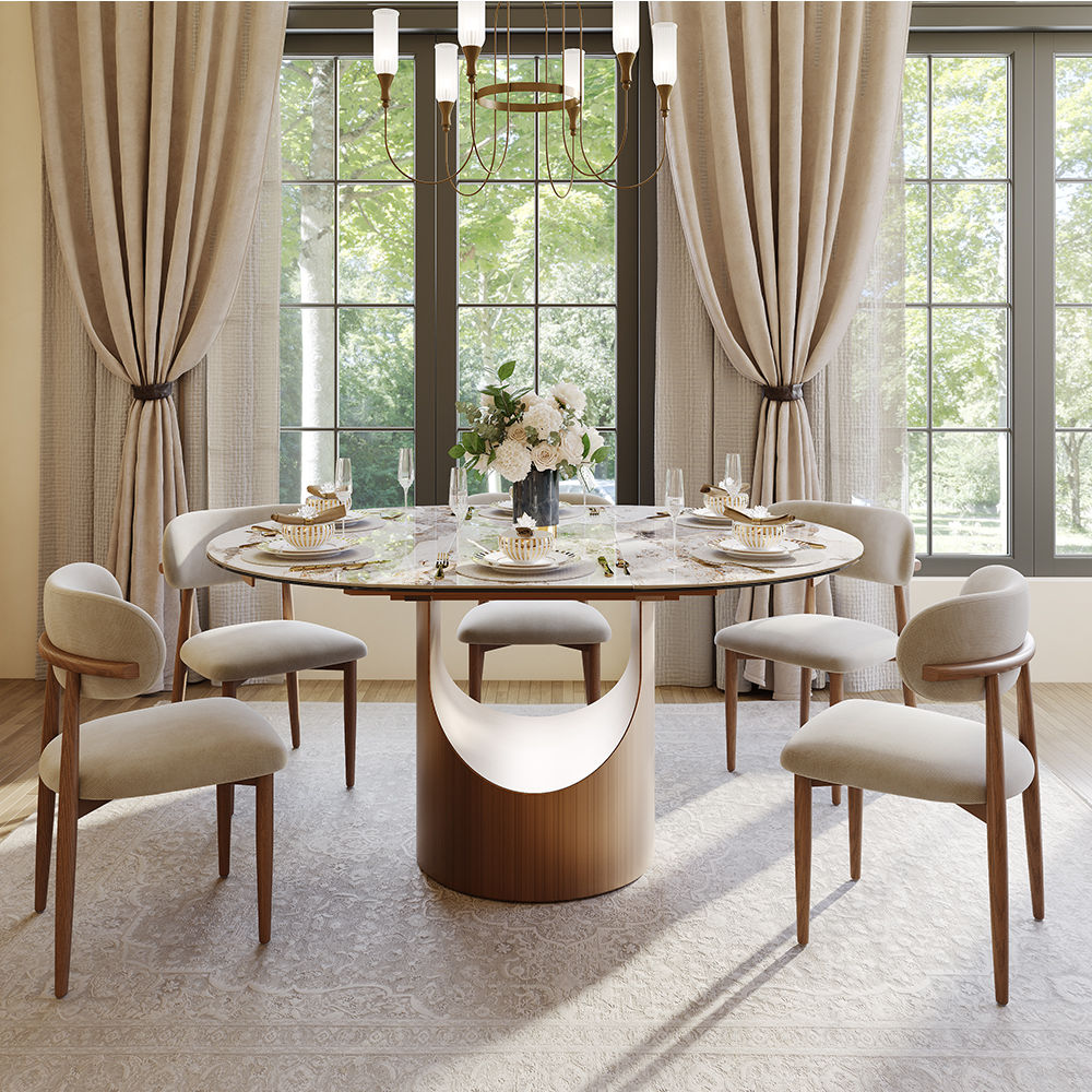 Small Space Pandora Glossy Sintered Stone Dining Tables