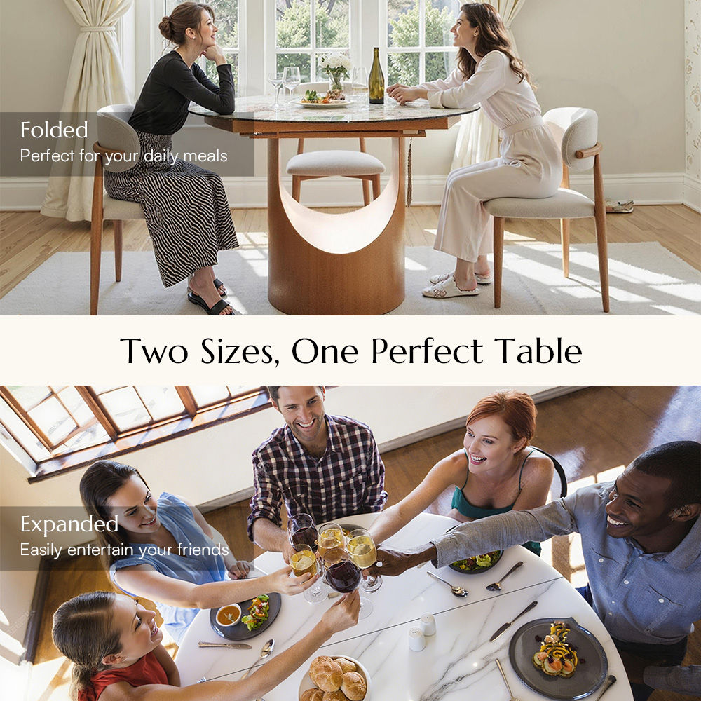 Pandora White Glossy Sintered Stone Dining Tables