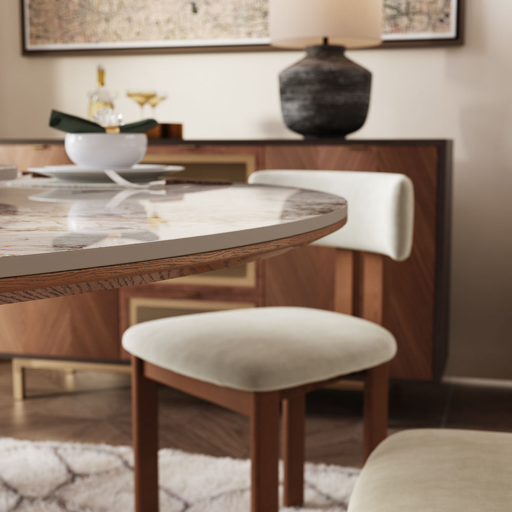Office Pandora Glossy Sintered Stone Dining Tables