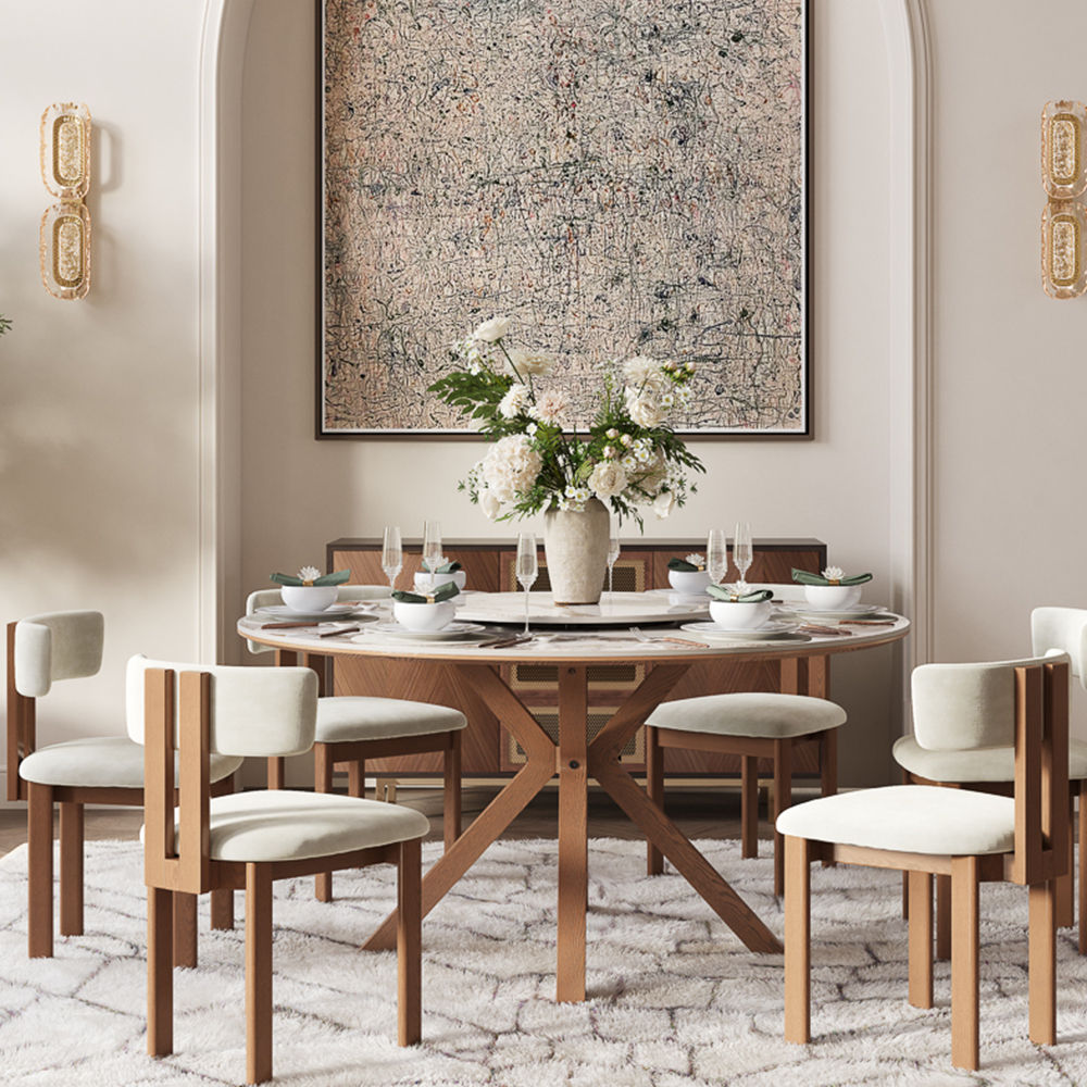 Living Spaces Pandora Glossy Sintered Stone Dining Tables