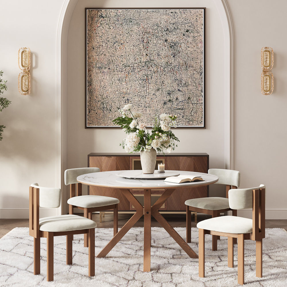 Gaming Room White Glossy Sintered Stone Dining Tables