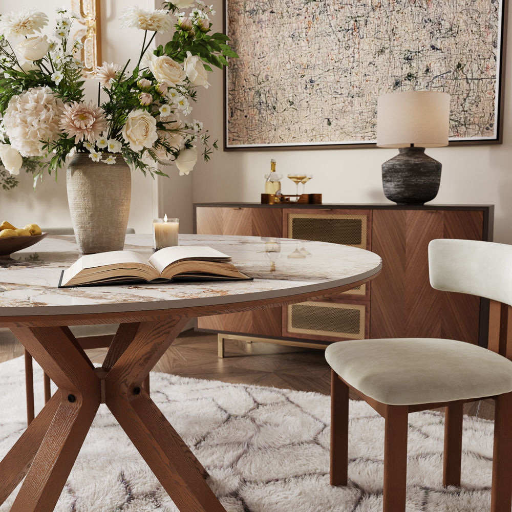 Seats 4 Pandora Glossy Sintered Stone Dining Tables