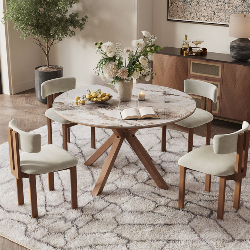 Base Pandora Glossy Sintered Stone Dining Tables