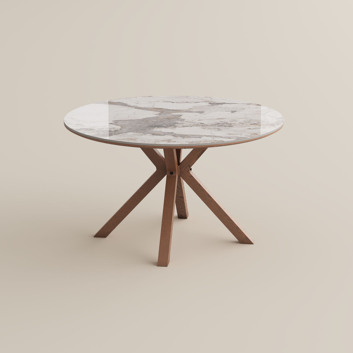 without Lazy Susan Pandora Glossy Sintered Stone Dining Tables