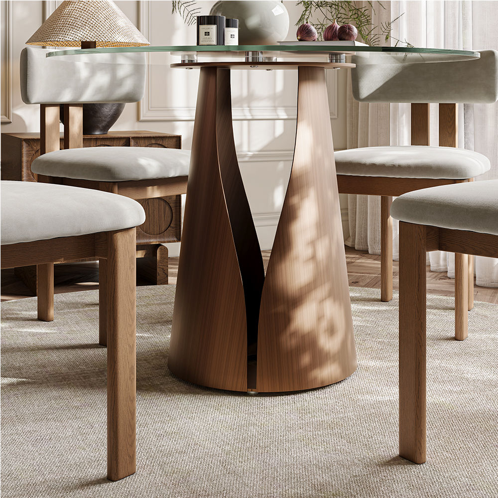 Living Room Clear Tempered Glass Dining Tables