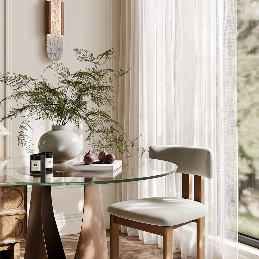 Living Spaces Clear Tempered Glass Dining Tables