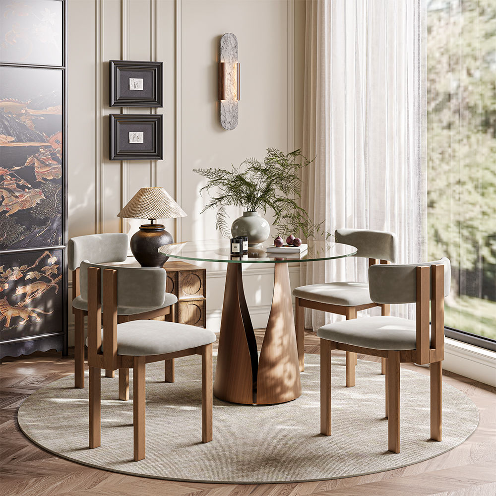 Office Clear Tempered Glass Dining Tables