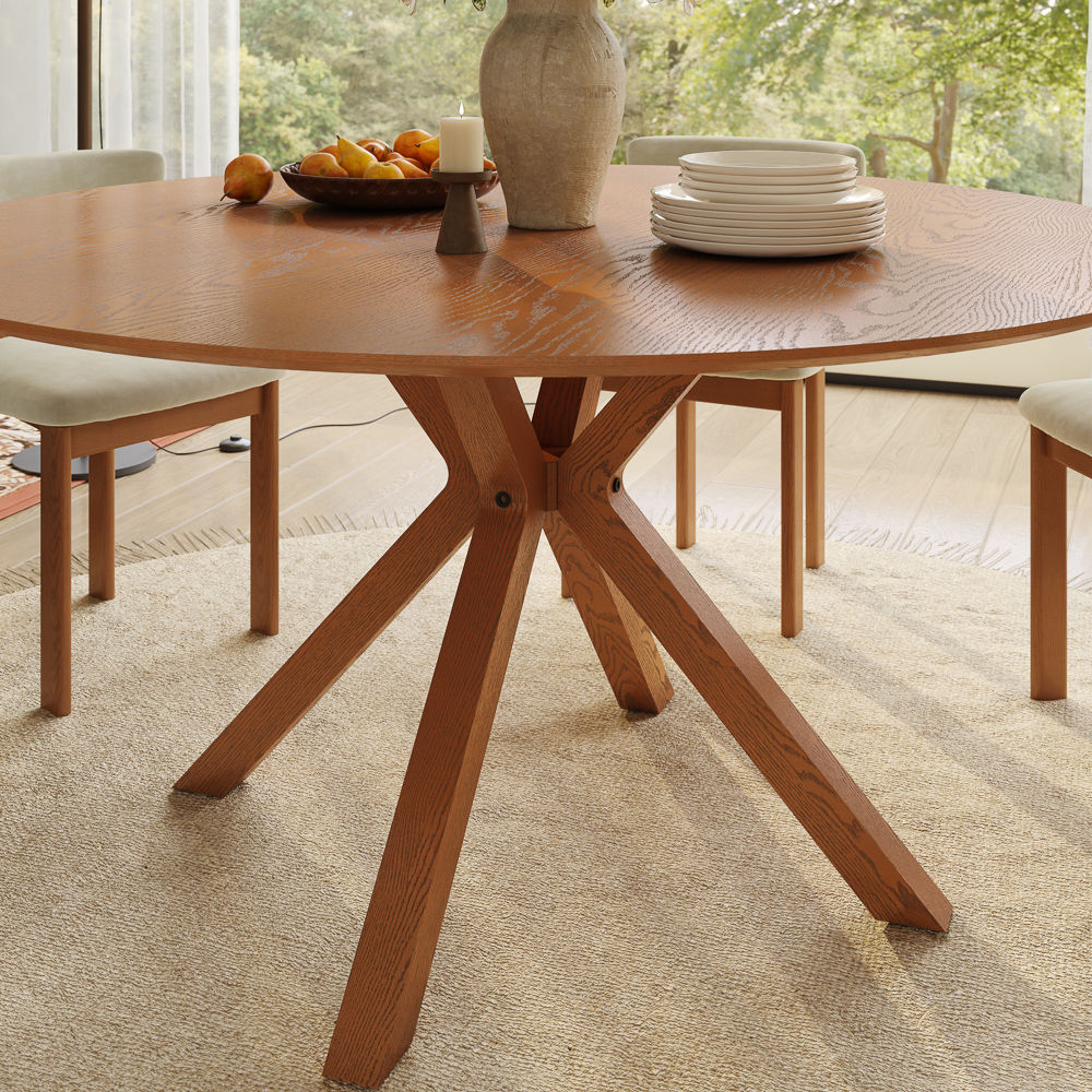 Base Walnut Color Plywood with Walnut Veneer Dining Tables
