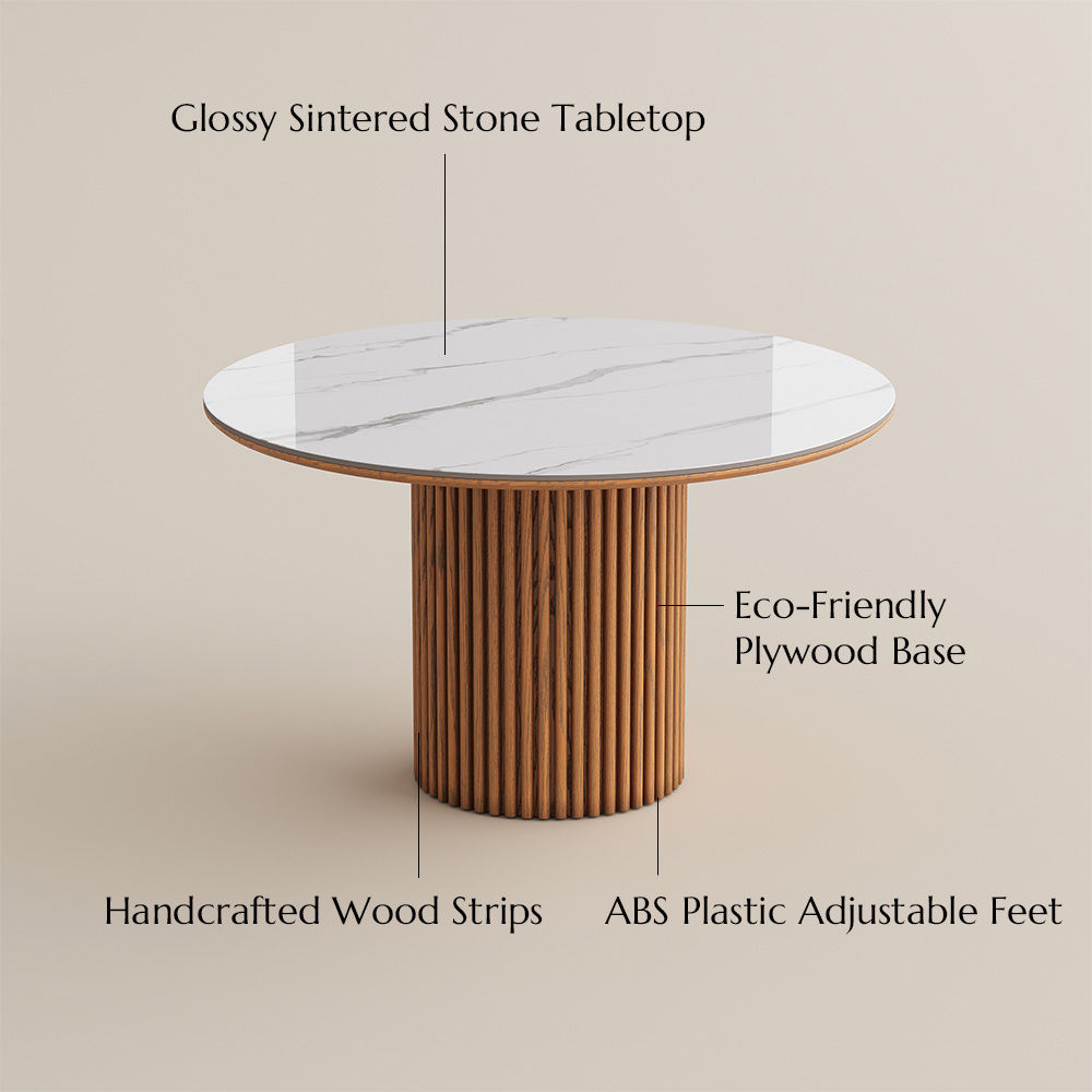Solid Wood White Sintered Stone Dining Tables