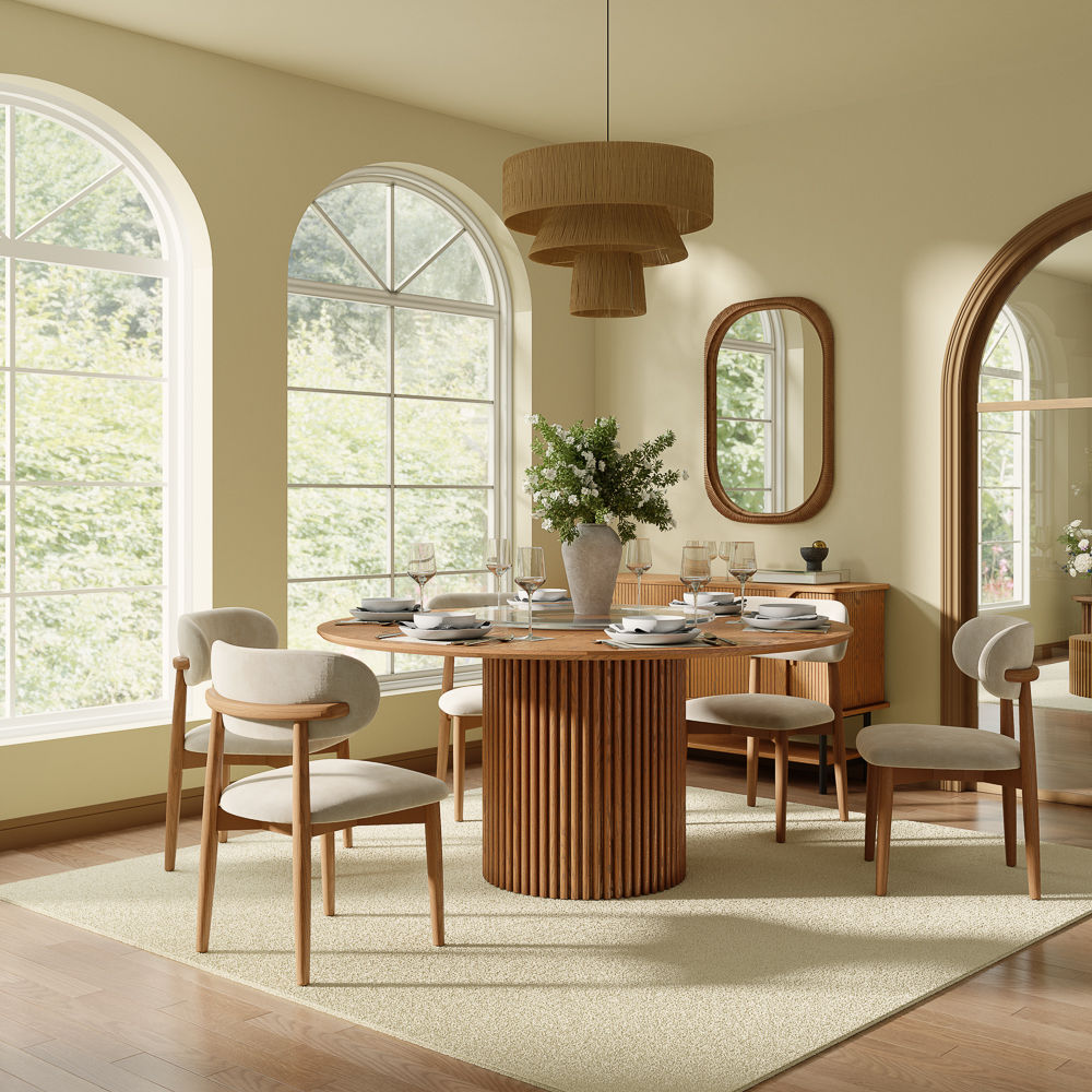 with Sintered Stone Top Walnut Color Plywood Dining Tables