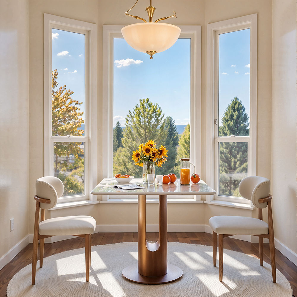 Small Space White Glossy Sintered Stone Dining Tables