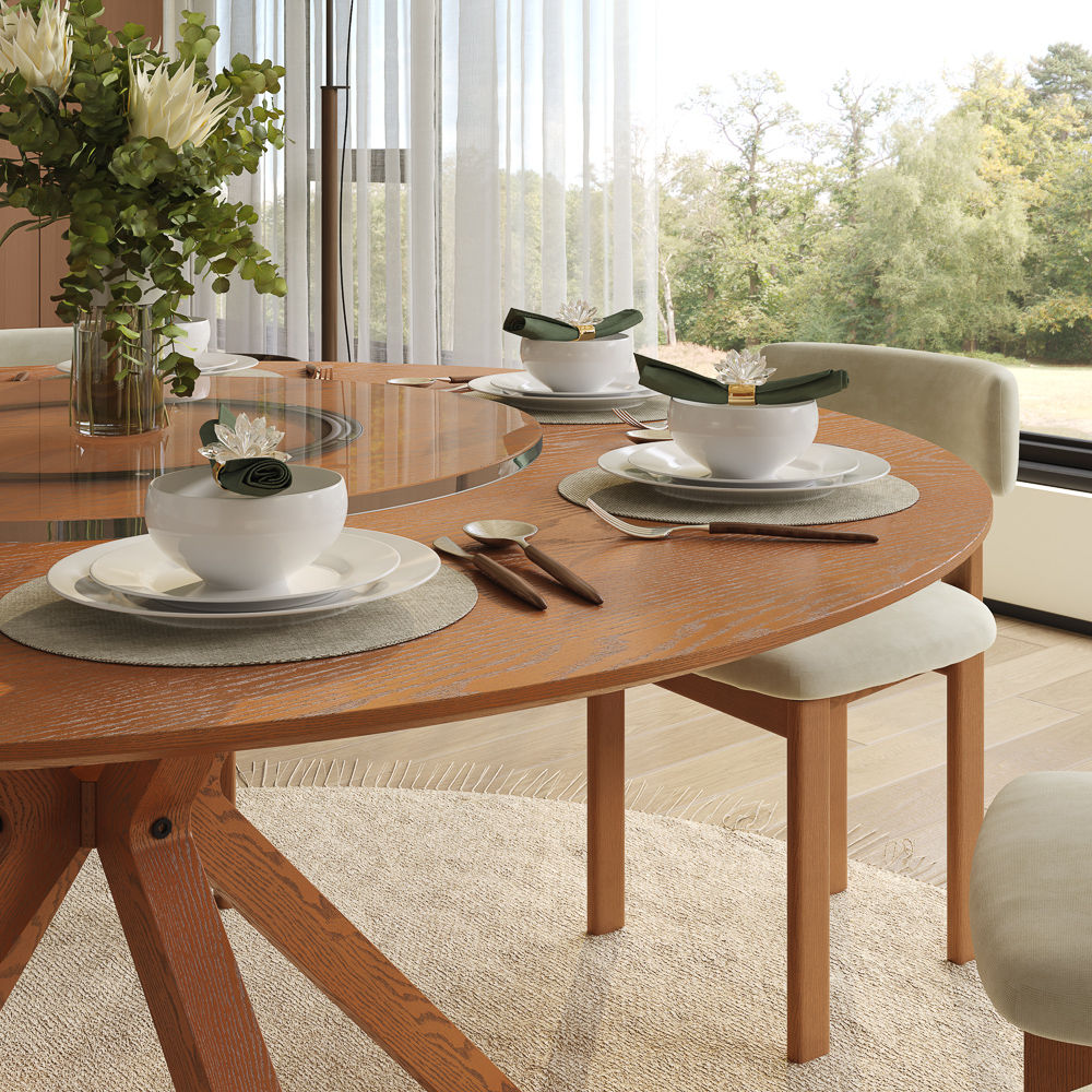 Seats 4 Walnut Color Plywood with Walnut Veneer Dining Tables