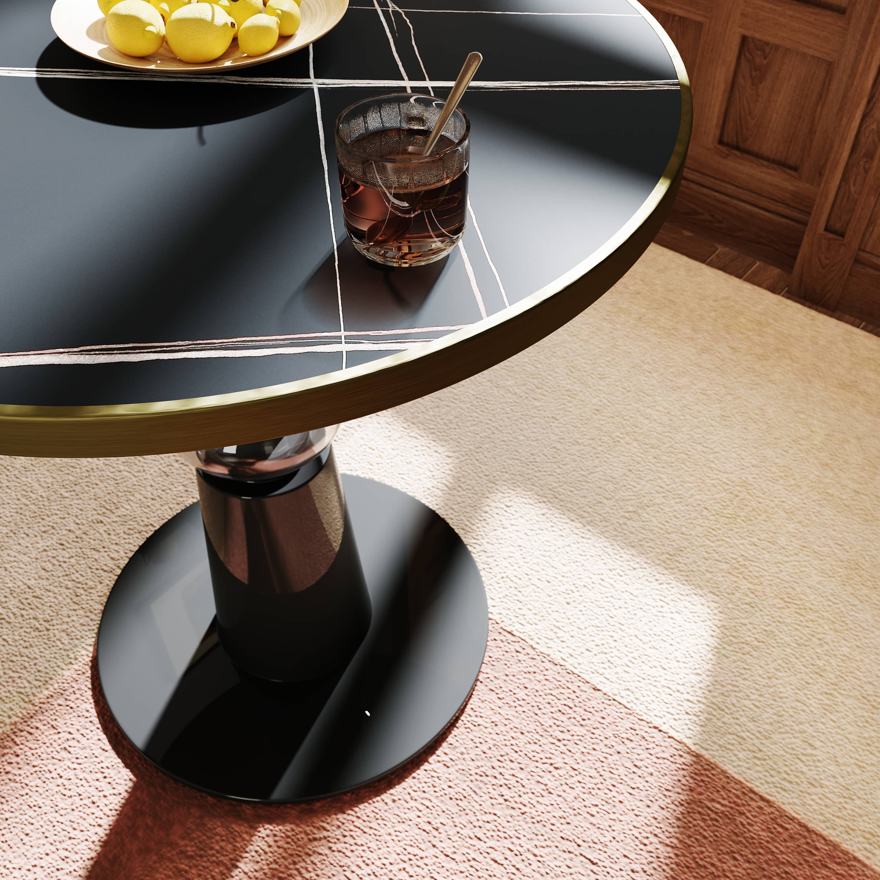 Breakfast Nooks Black Matte Sintered Stone Dining Tables
