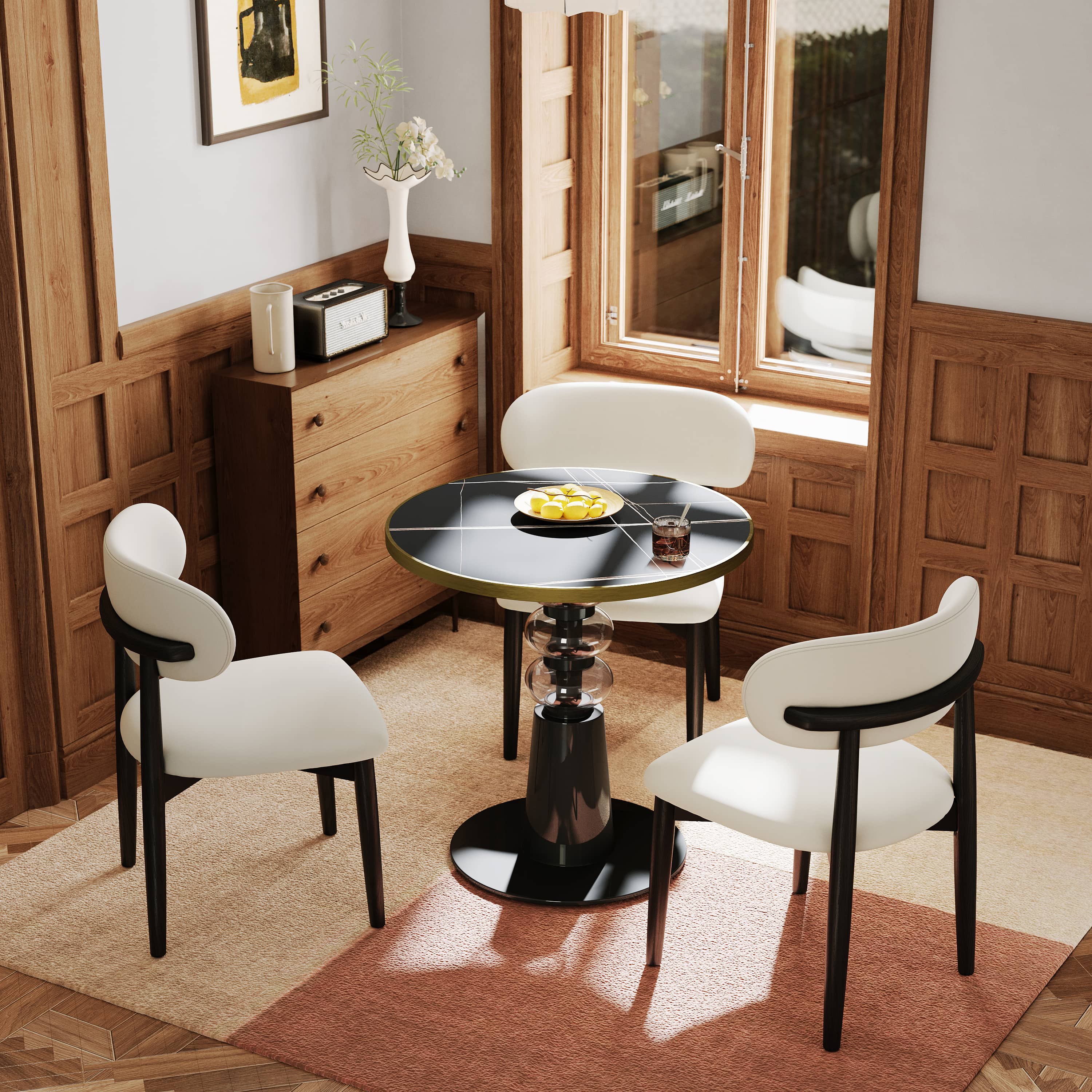 Living Spaces Black Matte Sintered Stone Dining Tables