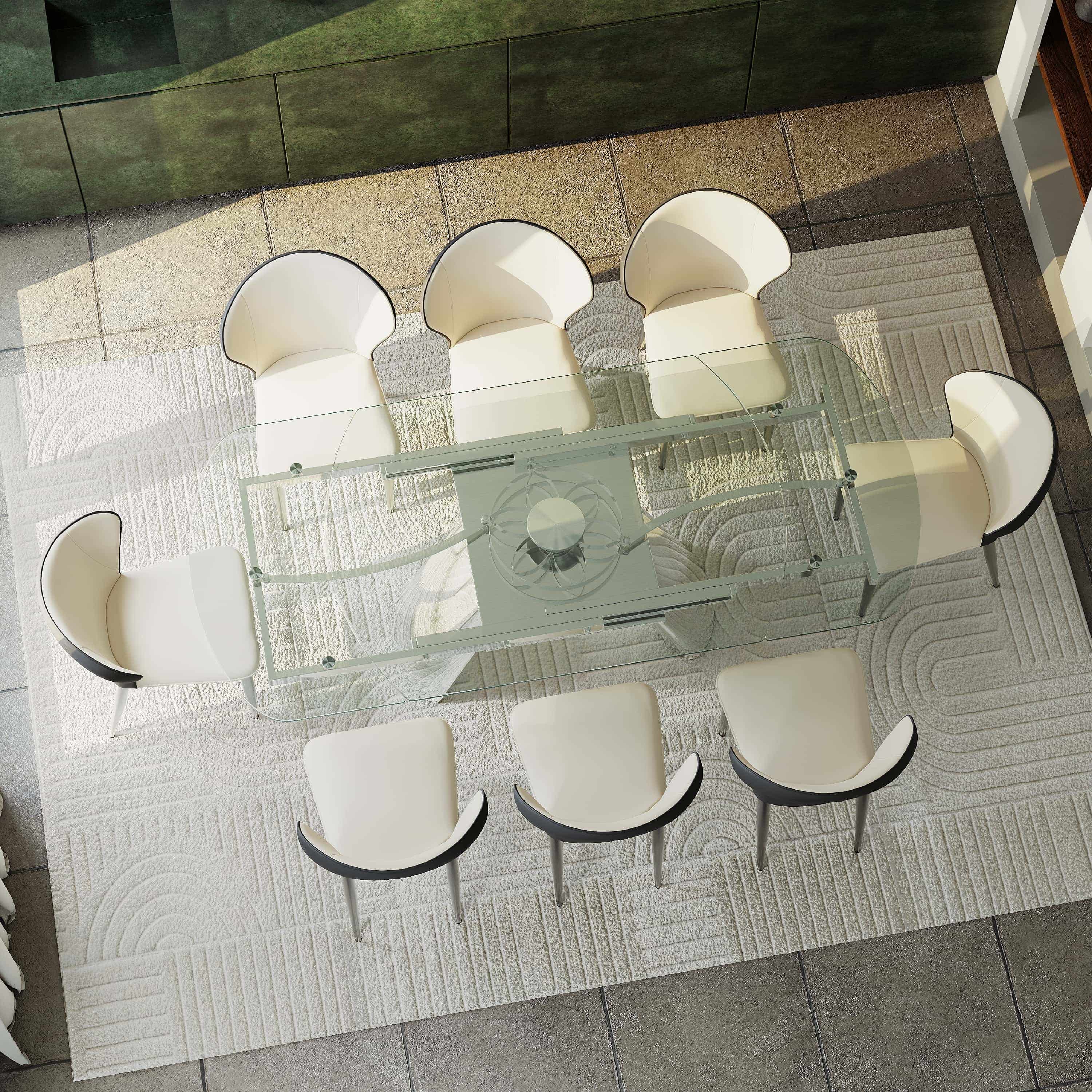 Tempered Glass Clear Tempered Glass Dining Tables