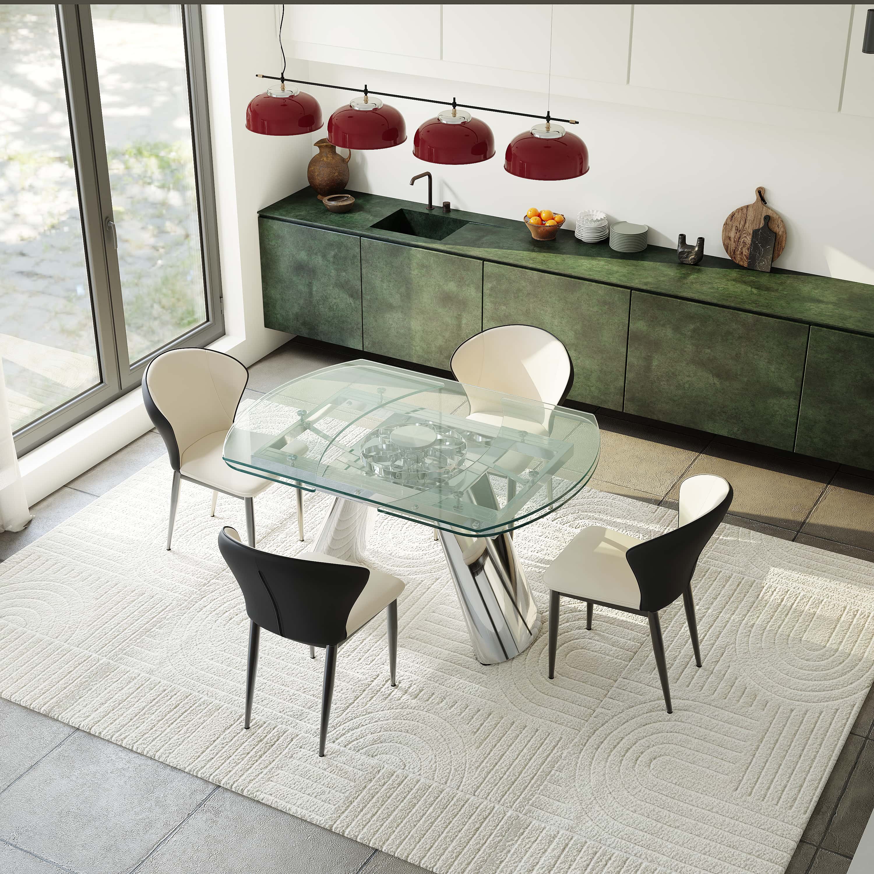 Rectangular Clear Tempered Glass Dining Tables