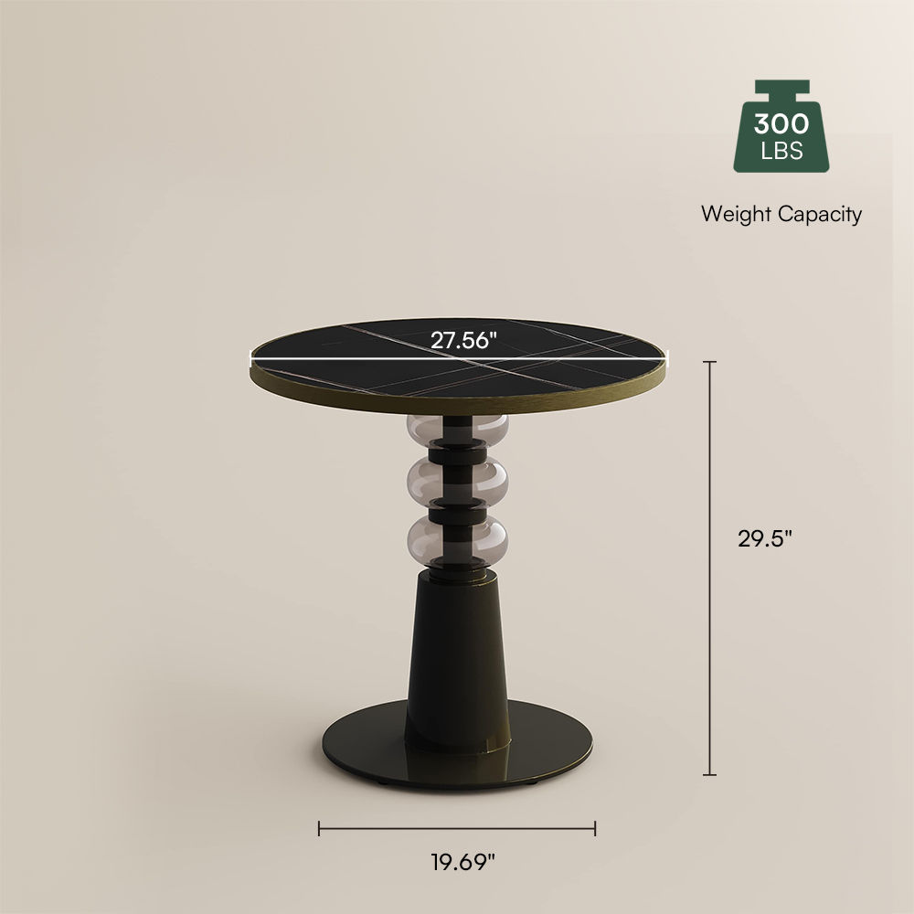 Carbon Steel Black Matte Sintered Stone Dining Tables