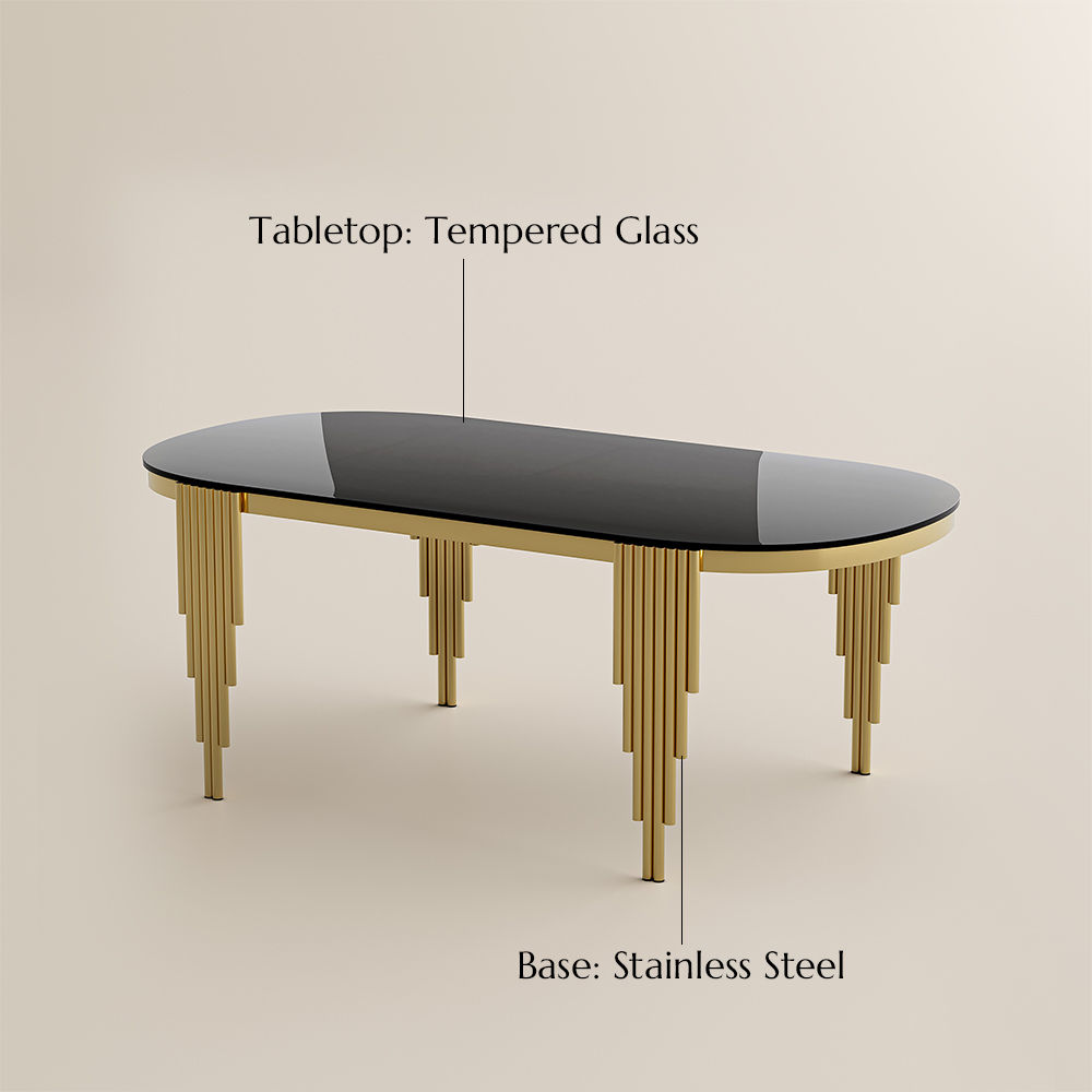Partial Assembly Required Black Tempered Glass Dining Tables