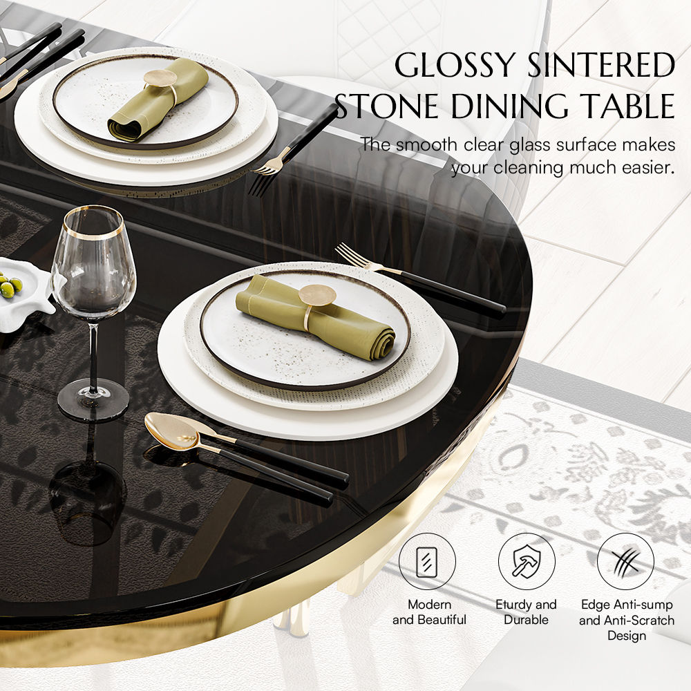 Tempered Glass Black Tempered Glass Dining Tables