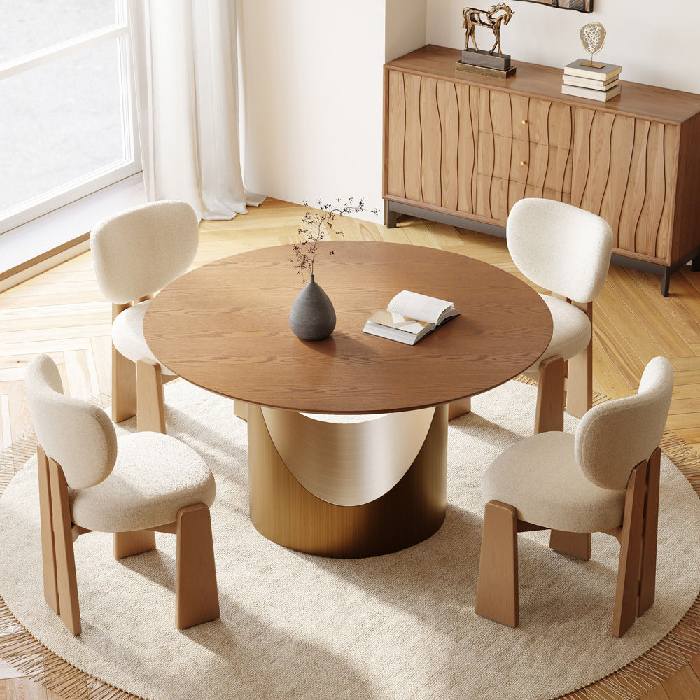 Walnut Color Engineered Wood Dining Tables