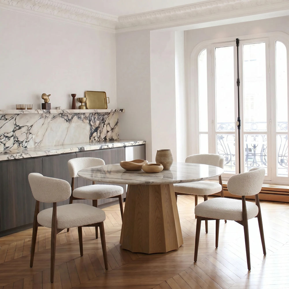 Traditional Mixed Colours Marble Dining Tables