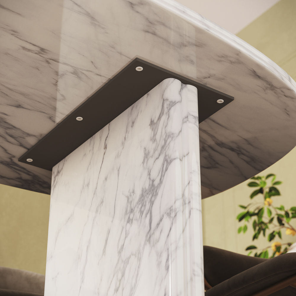 Partial Assembly Required White Marble Dining Tables