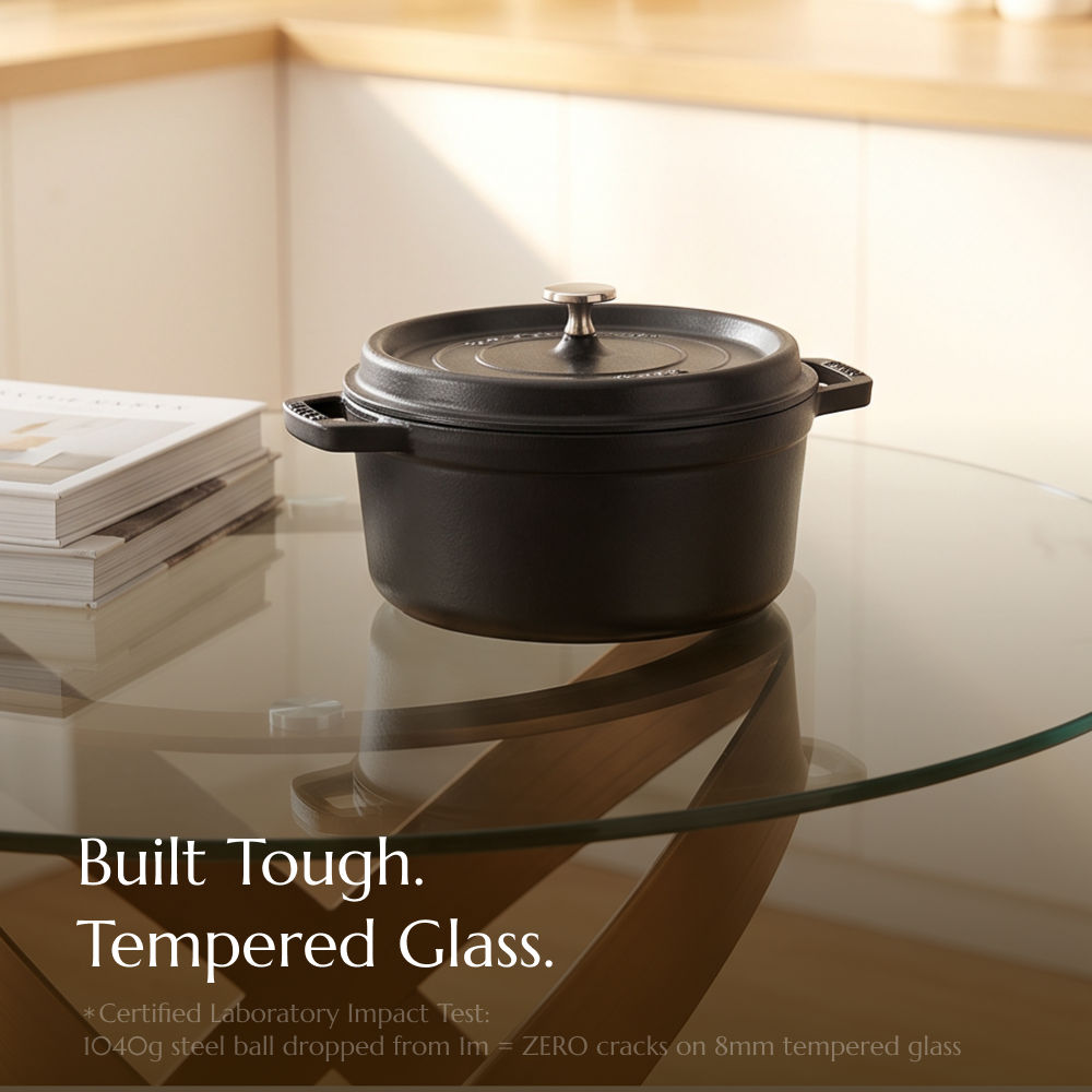 for 6 Clear Tempered Glass Dining Tables
