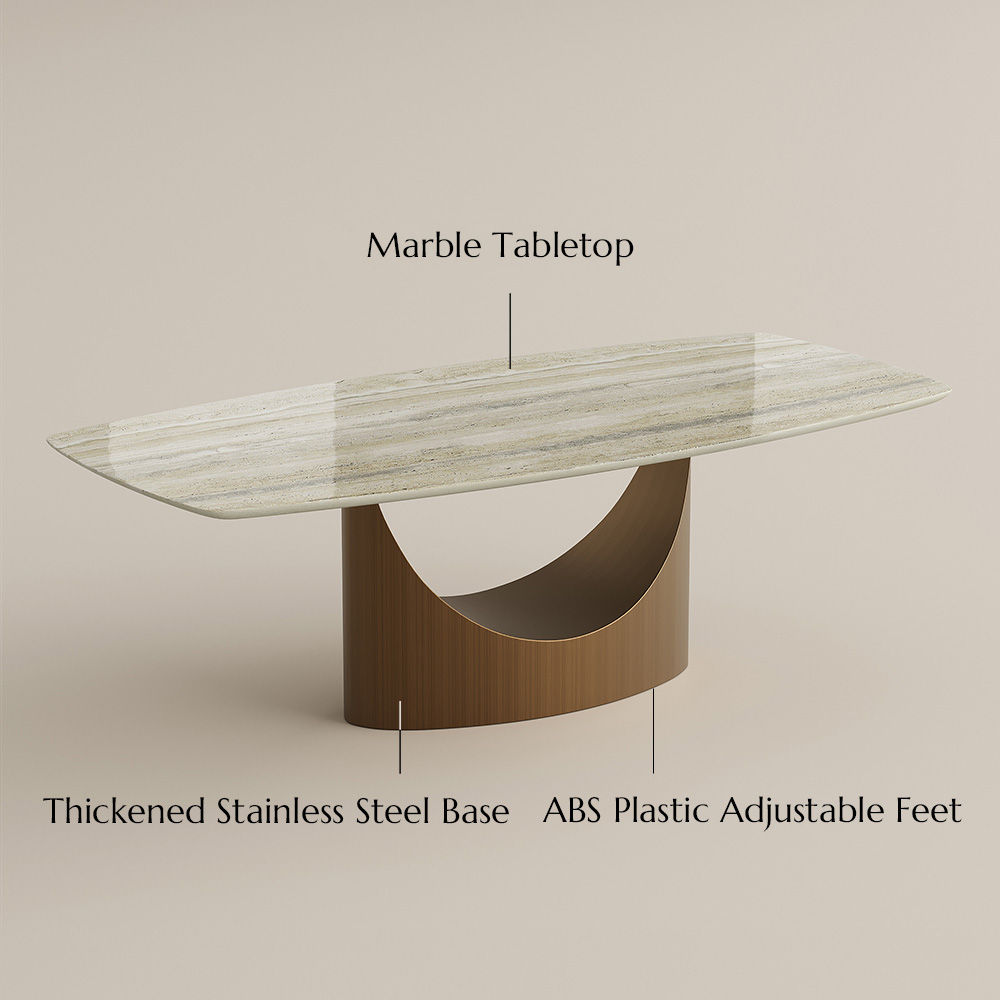 Bronze Yellow Marble Dining Tables