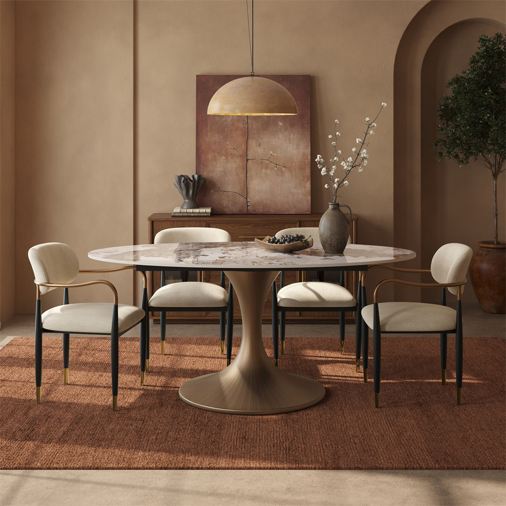 for 10 White Glossy Sintered Stone Dining Tables