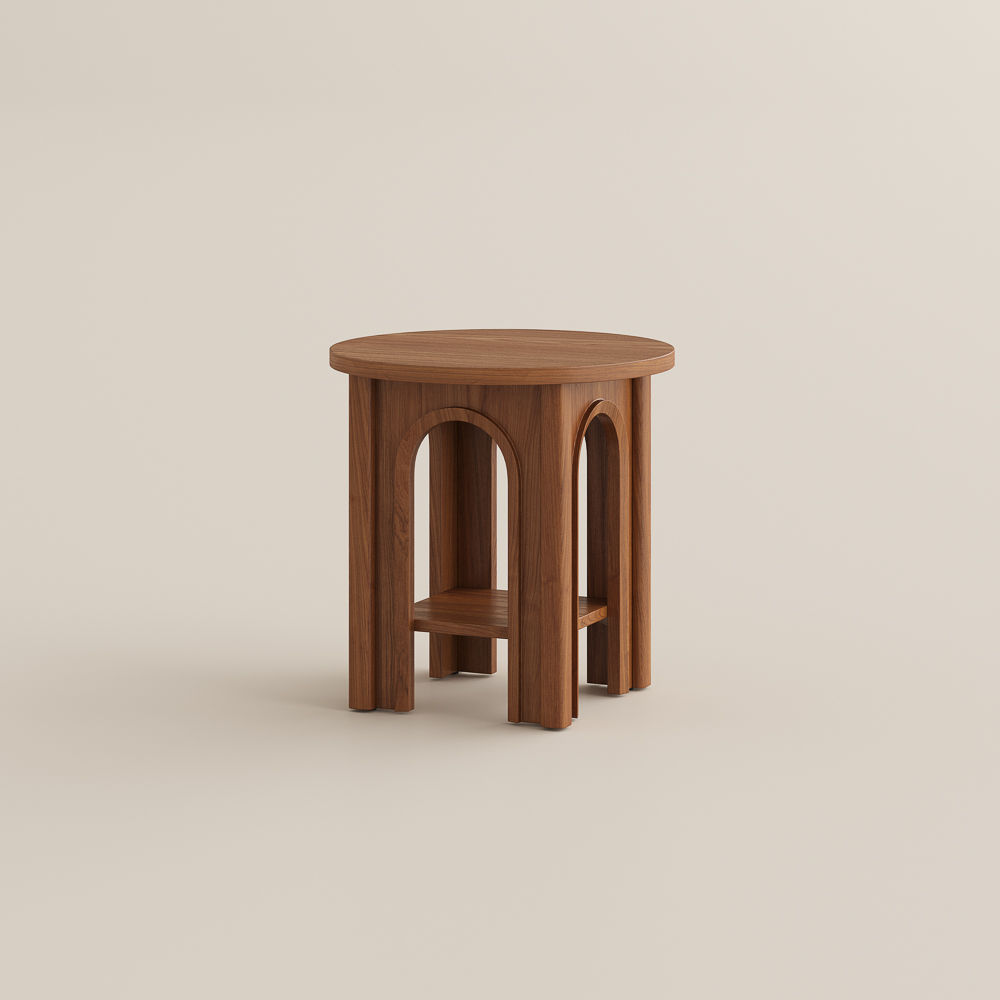 Walnut Walnut Color Engineered Wood End & Side Tables