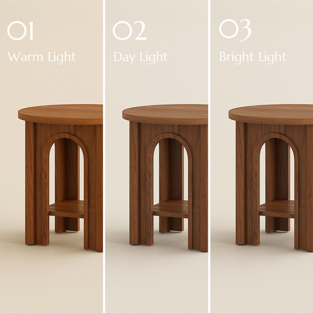 with Storage Walnut Color Engineered Wood End & Side Tables