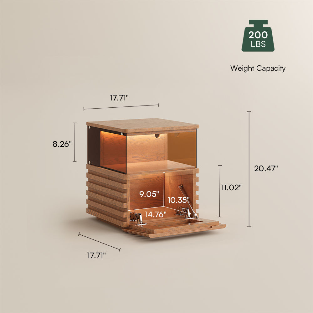Slatted Design Walnut Color End & Side Tables