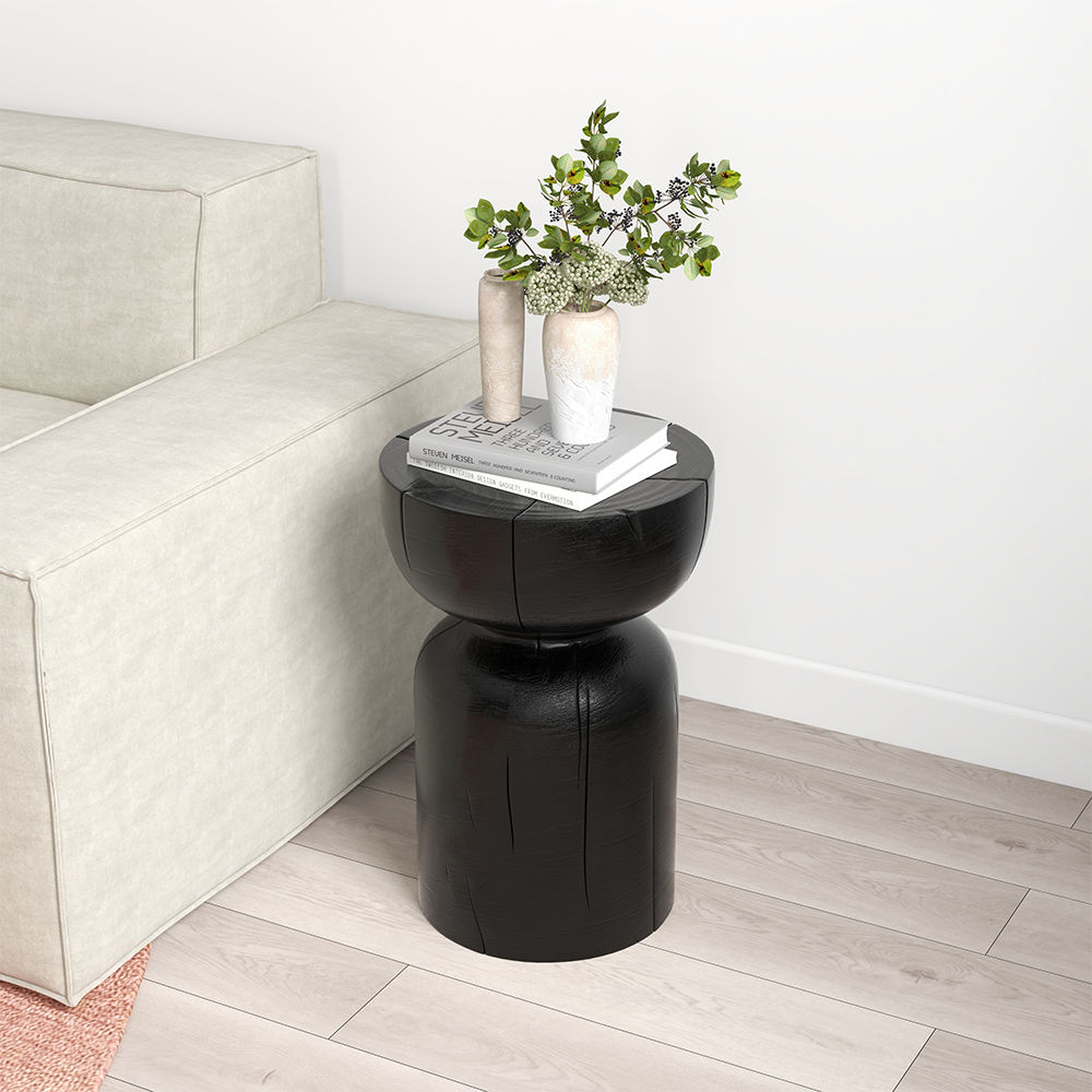 Black Pine Wood End & Side Tables