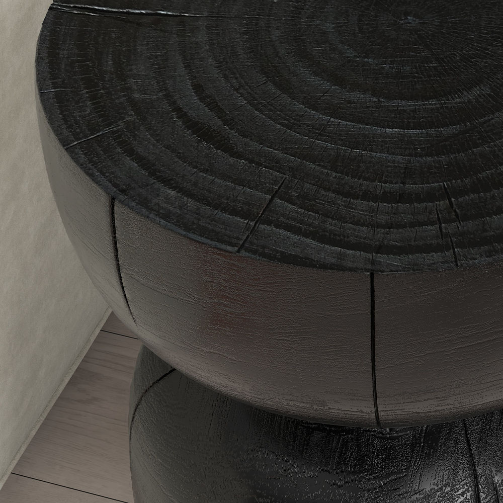 Black Pine Wood End & Side Tables