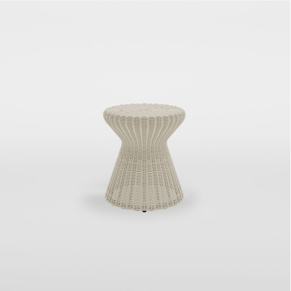 Fully Assemble White Rattan End & Side Tables